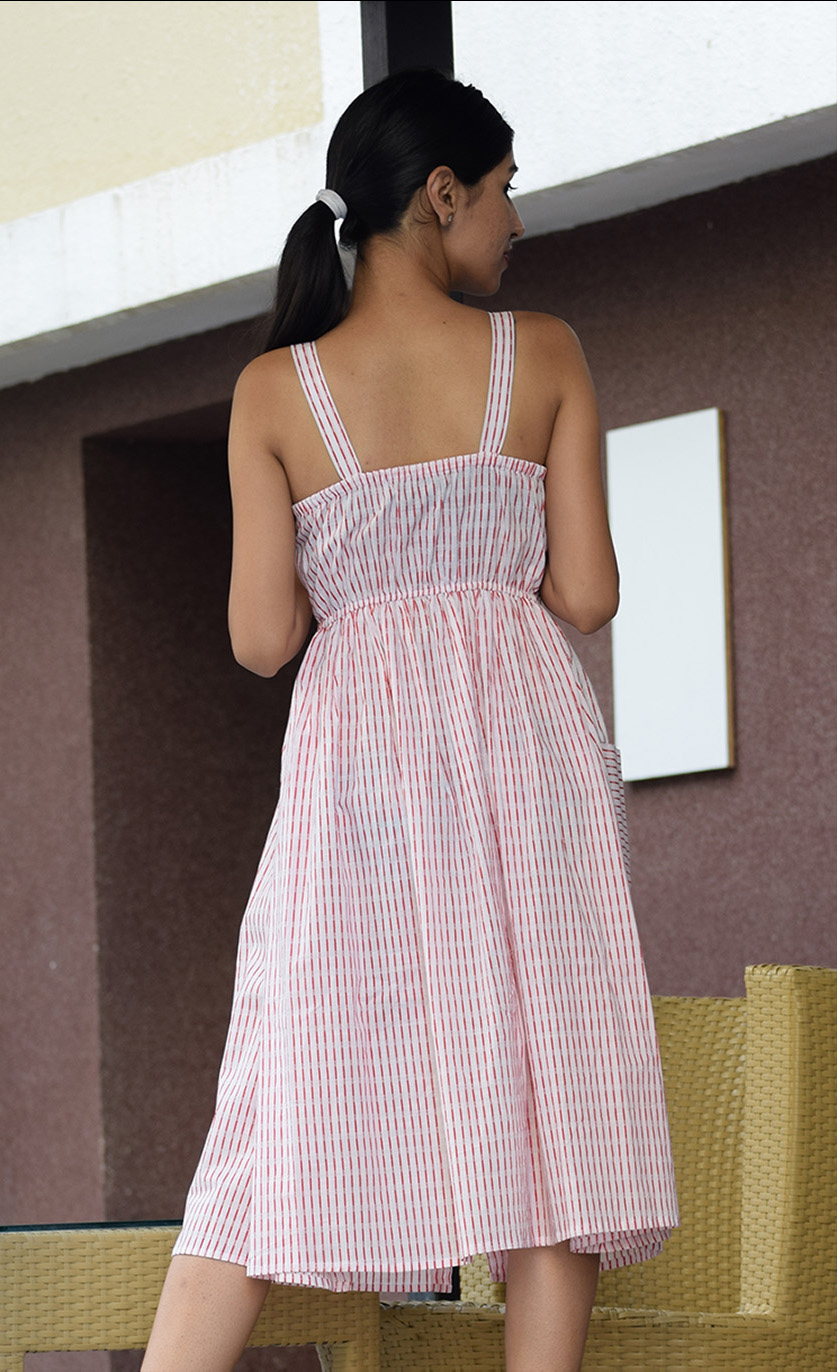 button down knee length dress